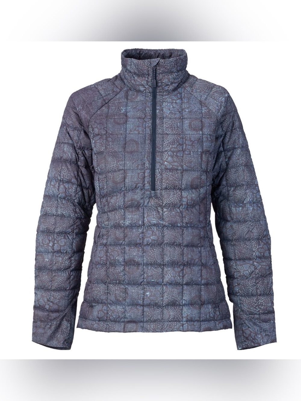 Burton AK Baker Lite Down Jacket Women Sz M Blue Gray Puffer Packable Quilted
